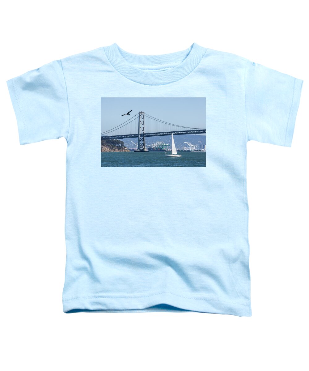 San Francisco Toddler T-Shirt featuring the photograph Bay Bridge #1 by Weir Here And There