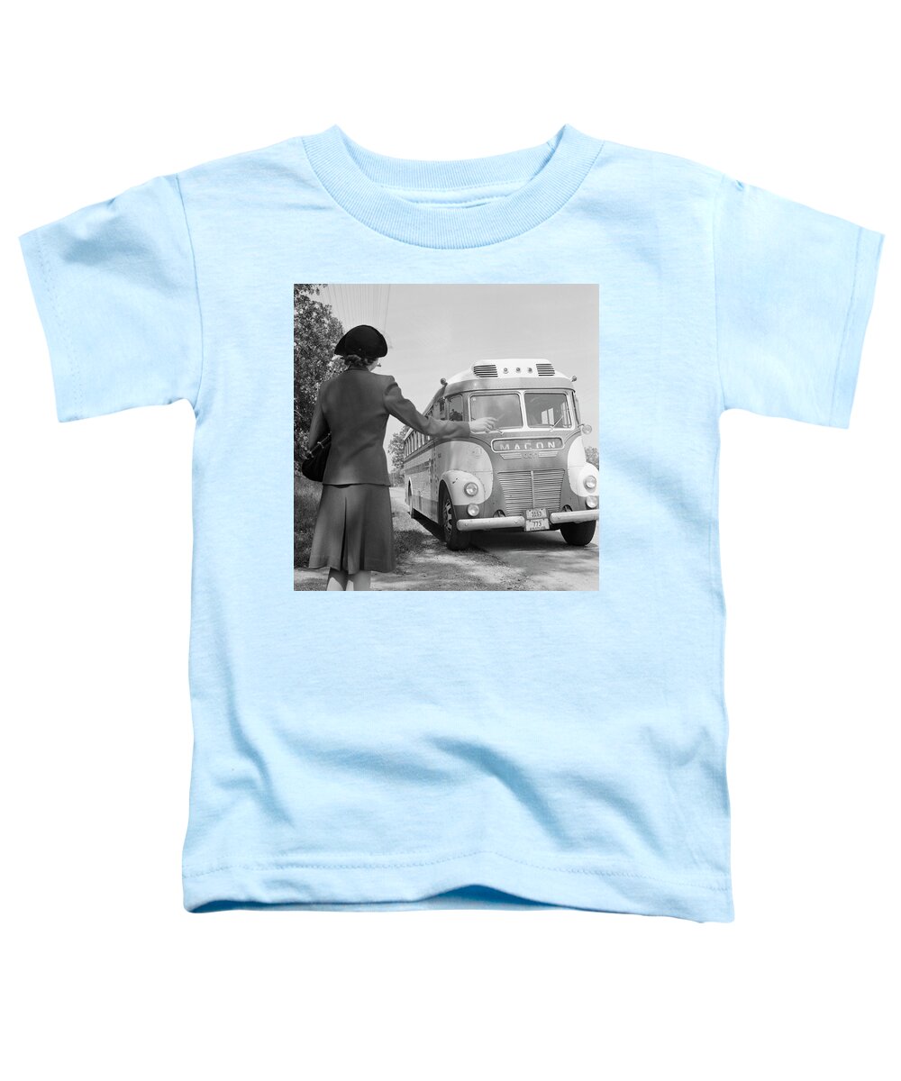 1943 Toddler T-Shirt featuring the photograph Georgia Bus Travel, 1943 #1 by Granger