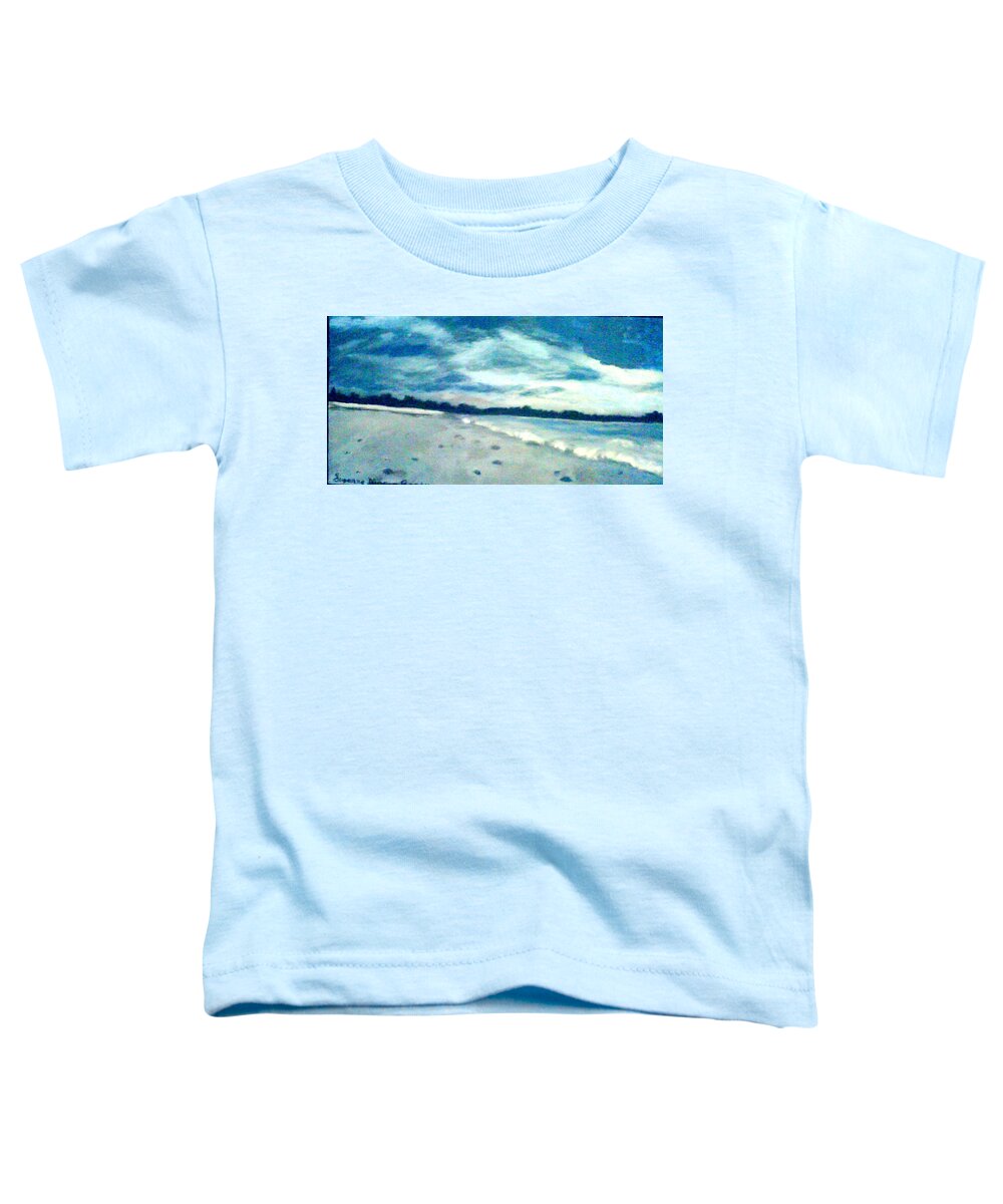 Florida Toddler T-Shirt featuring the painting Lido Beach Evening by Suzanne Berthier