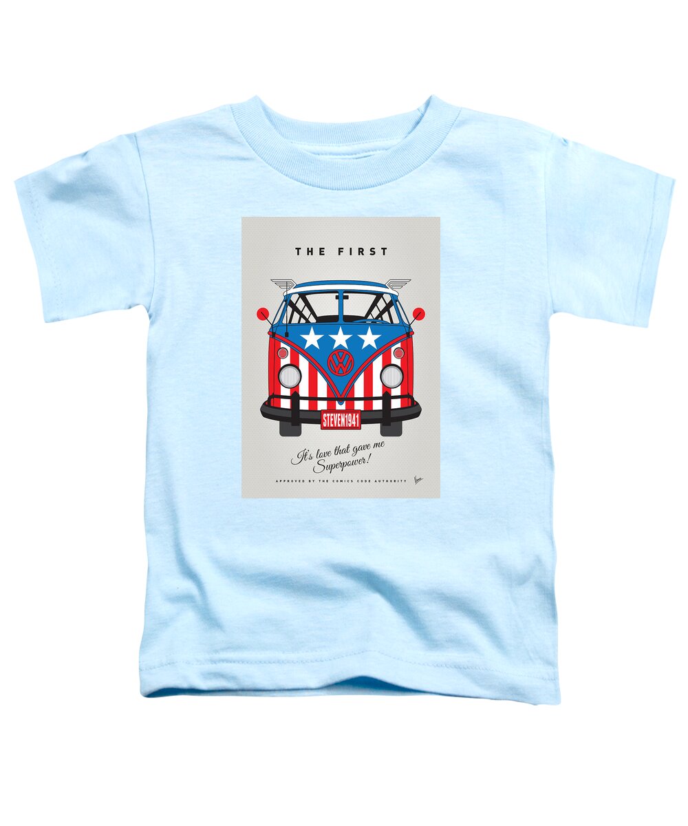 Superheroes Toddler T-Shirt featuring the digital art MY SUPERHERO-VW-T1-Captain America	 #1 by Chungkong Art