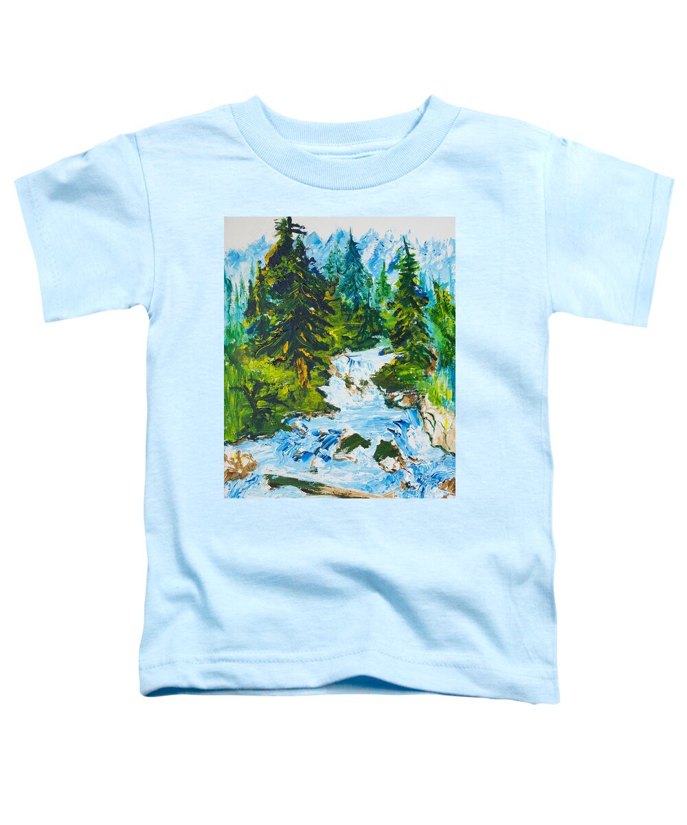 Trees Toddler T-Shirt featuring the painting Spring Runoff by Walt Brodis