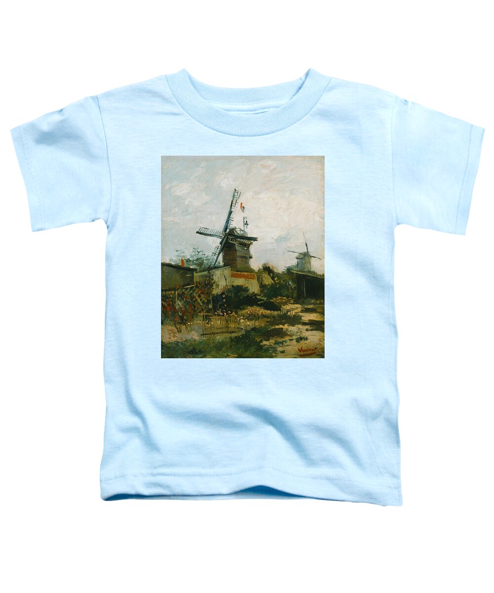 Vincent Van Gogh Windmills On Montmartre Toddler T-Shirt featuring the painting Windmills On Montmartre #2 by Vincent Van Gogh