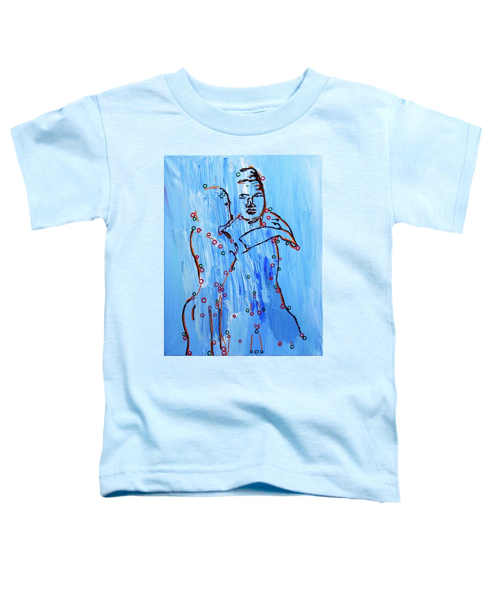 Jesus Toddler T-Shirt featuring the painting Dinka Embrace #4 by Gloria Ssali