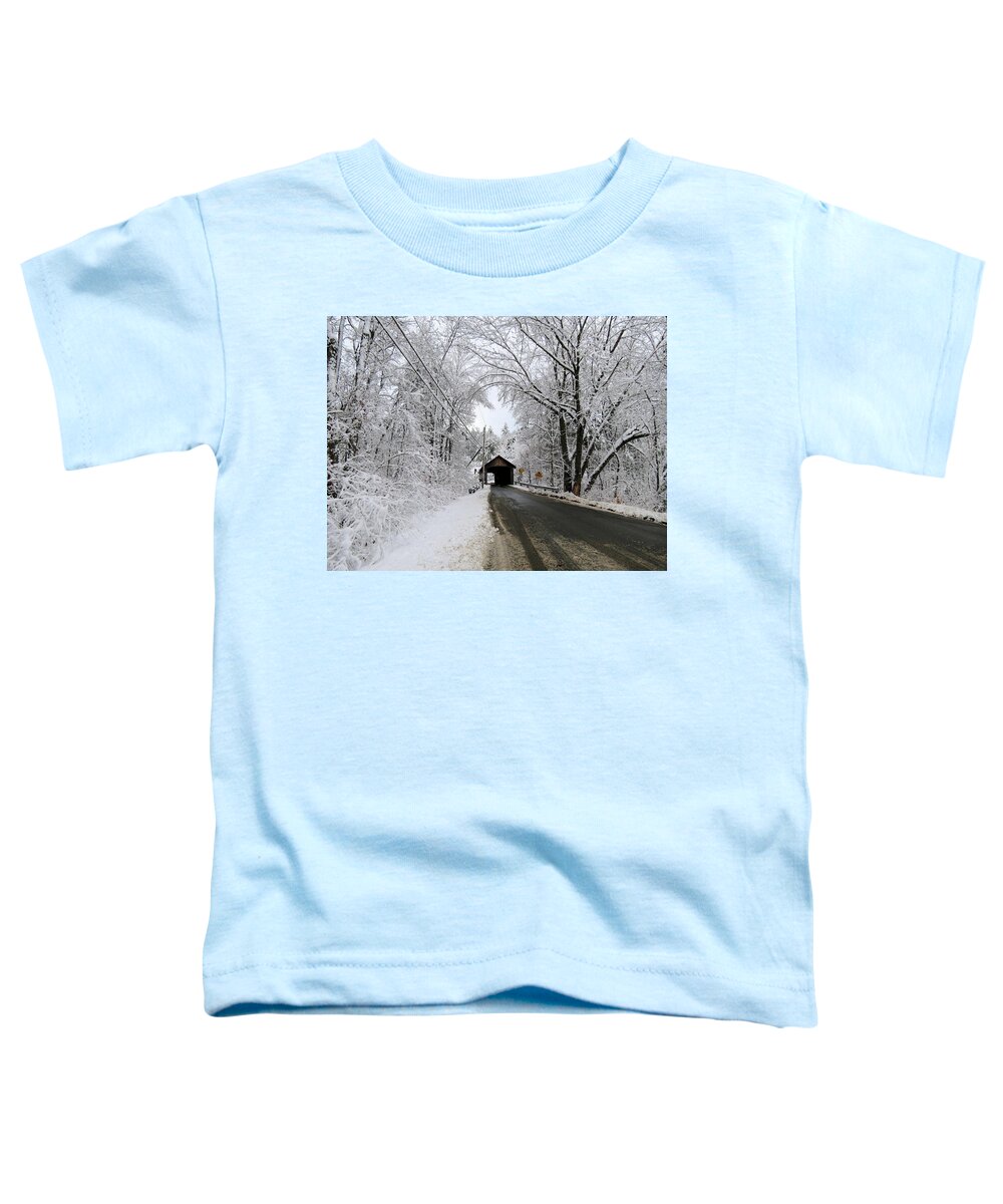 Covered Bridge Toddler T-Shirt featuring the photograph Approaching Winter by MTBobbins Photography