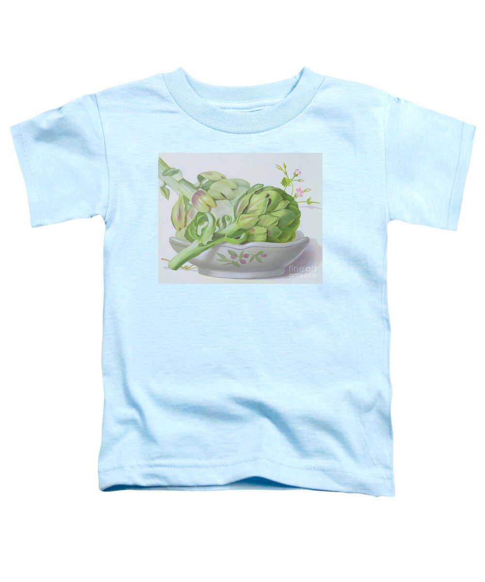 Artichoke Toddler T-Shirt featuring the painting Artichokes by Lizzie Riches