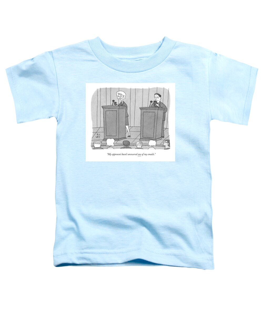 Debate Toddler T-Shirt featuring the drawing At A Candidate's Debate by Peter C. Vey