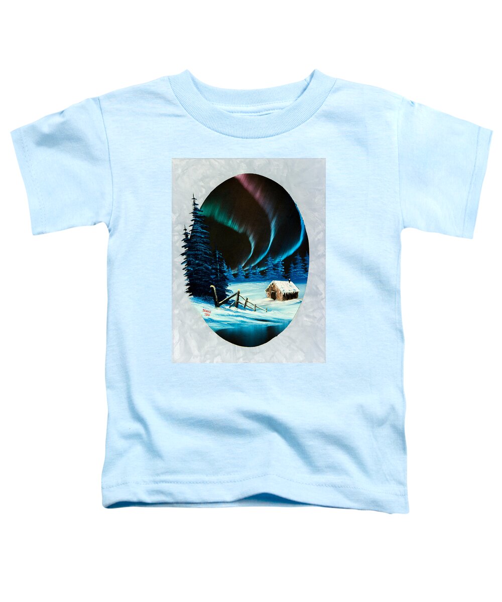 Landscape Toddler T-Shirt featuring the painting Aurora's Beauty by Chris Steele