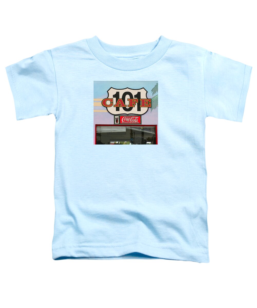 Oceanside Toddler T-Shirt featuring the photograph Beach Cafe by Art Block Collections