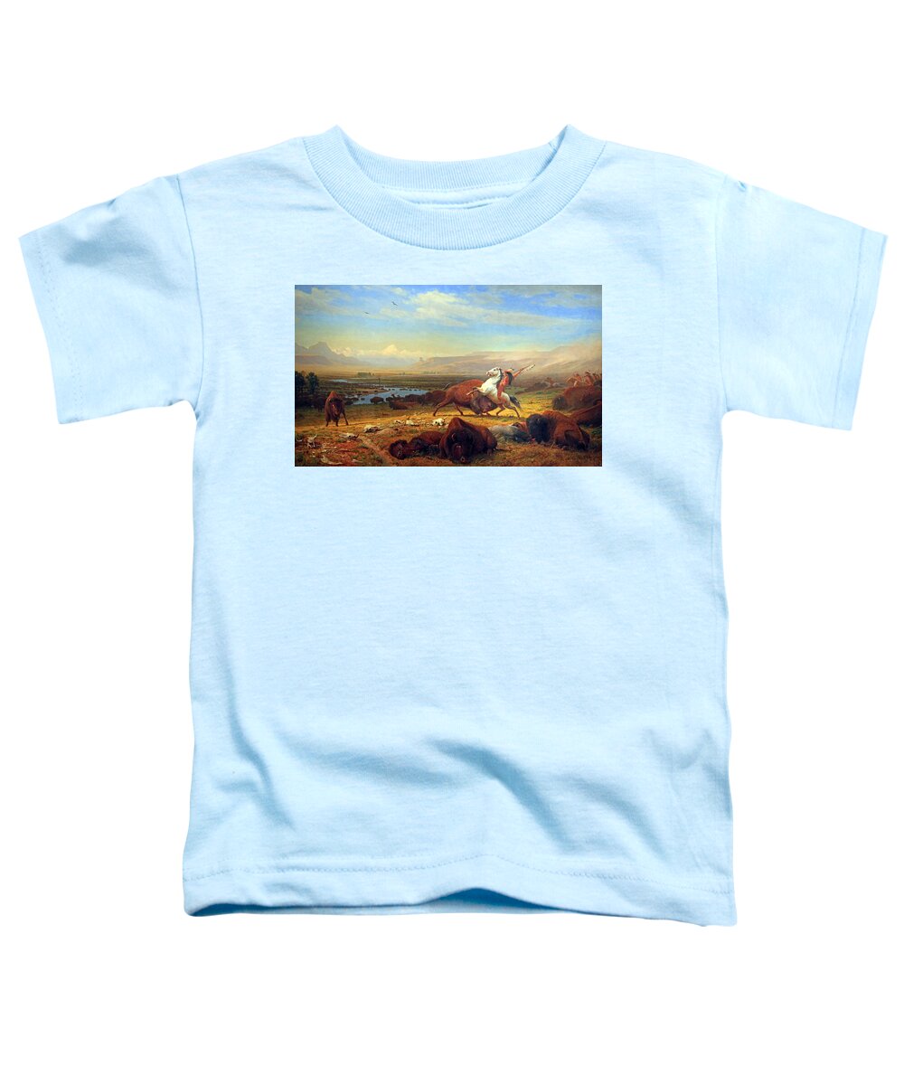 The Last Of The Buffalo Toddler T-Shirt featuring the photograph Bierstadt's The Last Of The Buffalo by Cora Wandel