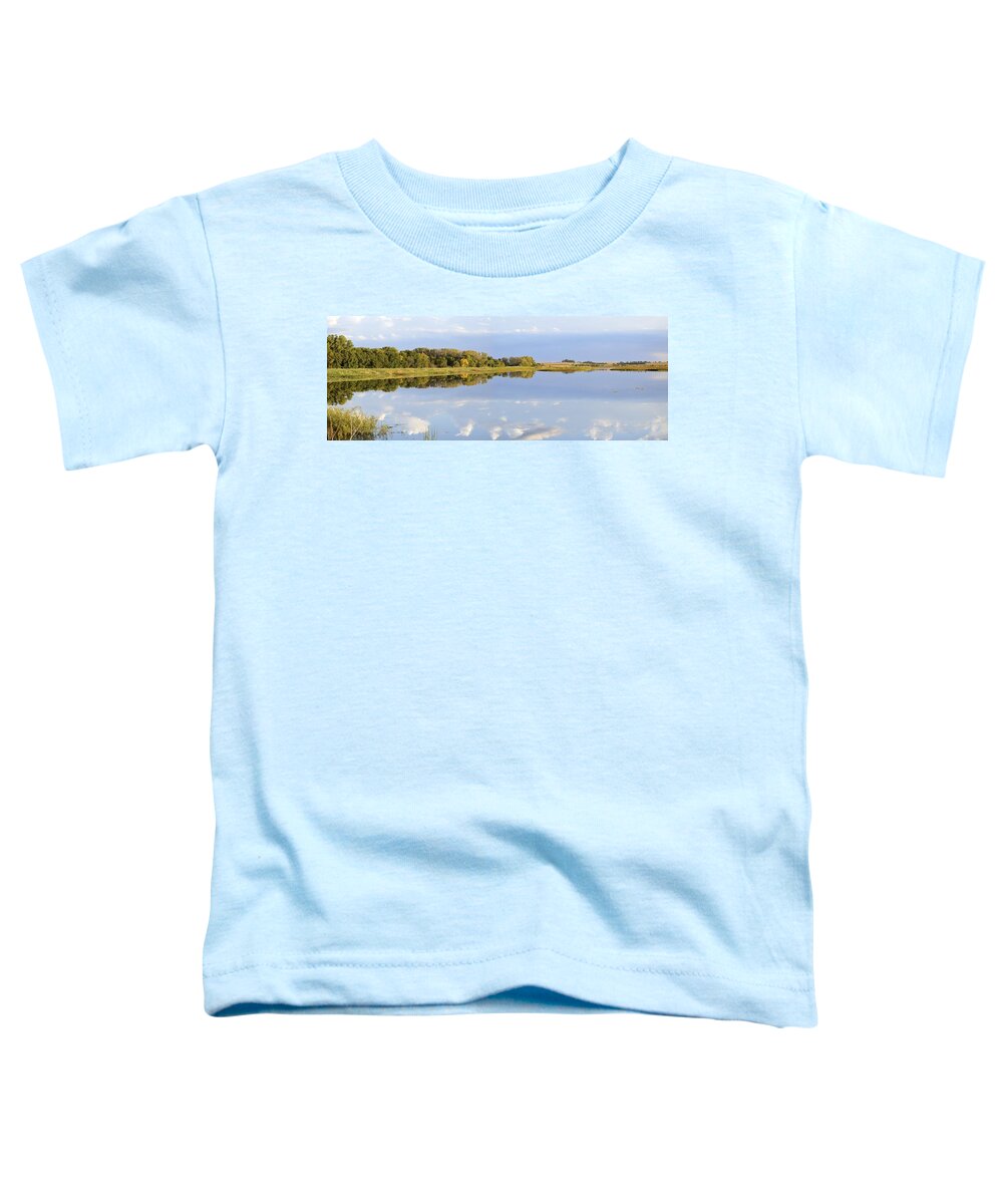 Marsh Toddler T-Shirt featuring the photograph Big Marsh Reflections Panoramic by Bonfire Photography
