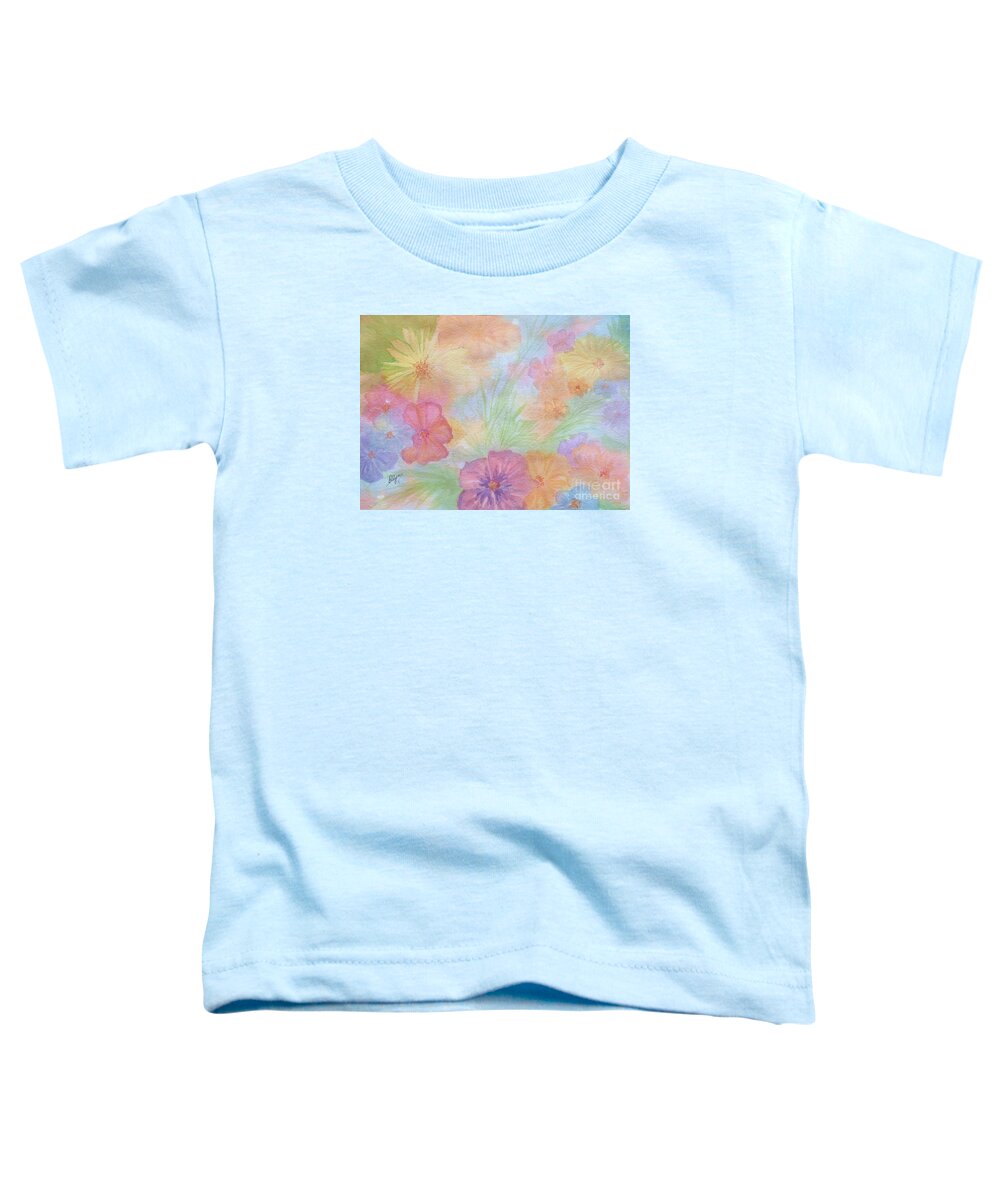 Floral Abstract Toddler T-Shirt featuring the painting Blossoms II by Ellen Levinson