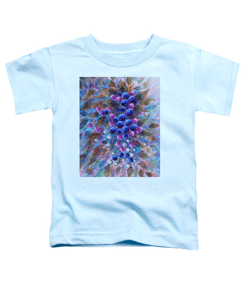 Blueberries Toddler T-Shirt featuring the painting Blueberries by Natalie Holland