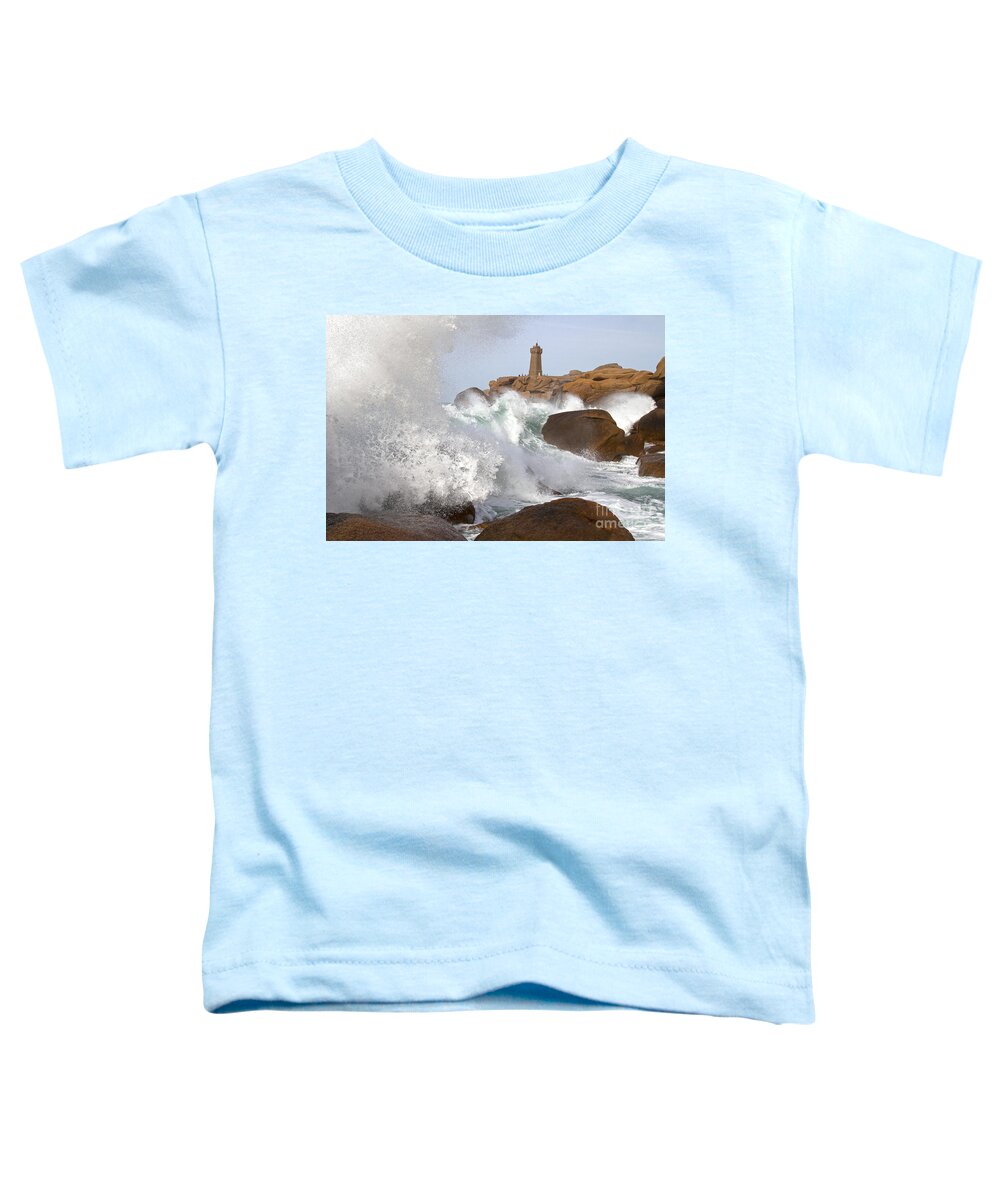 Sea Toddler T-Shirt featuring the photograph Breaking of Waves by Heiko Koehrer-Wagner