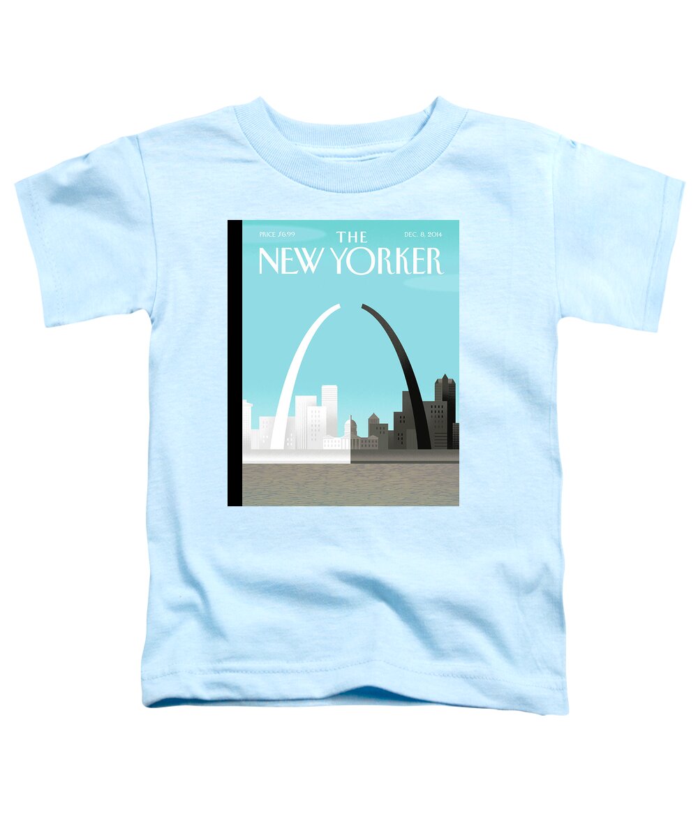 Black Toddler T-Shirt featuring the painting Broken Arch by Bob Staake
