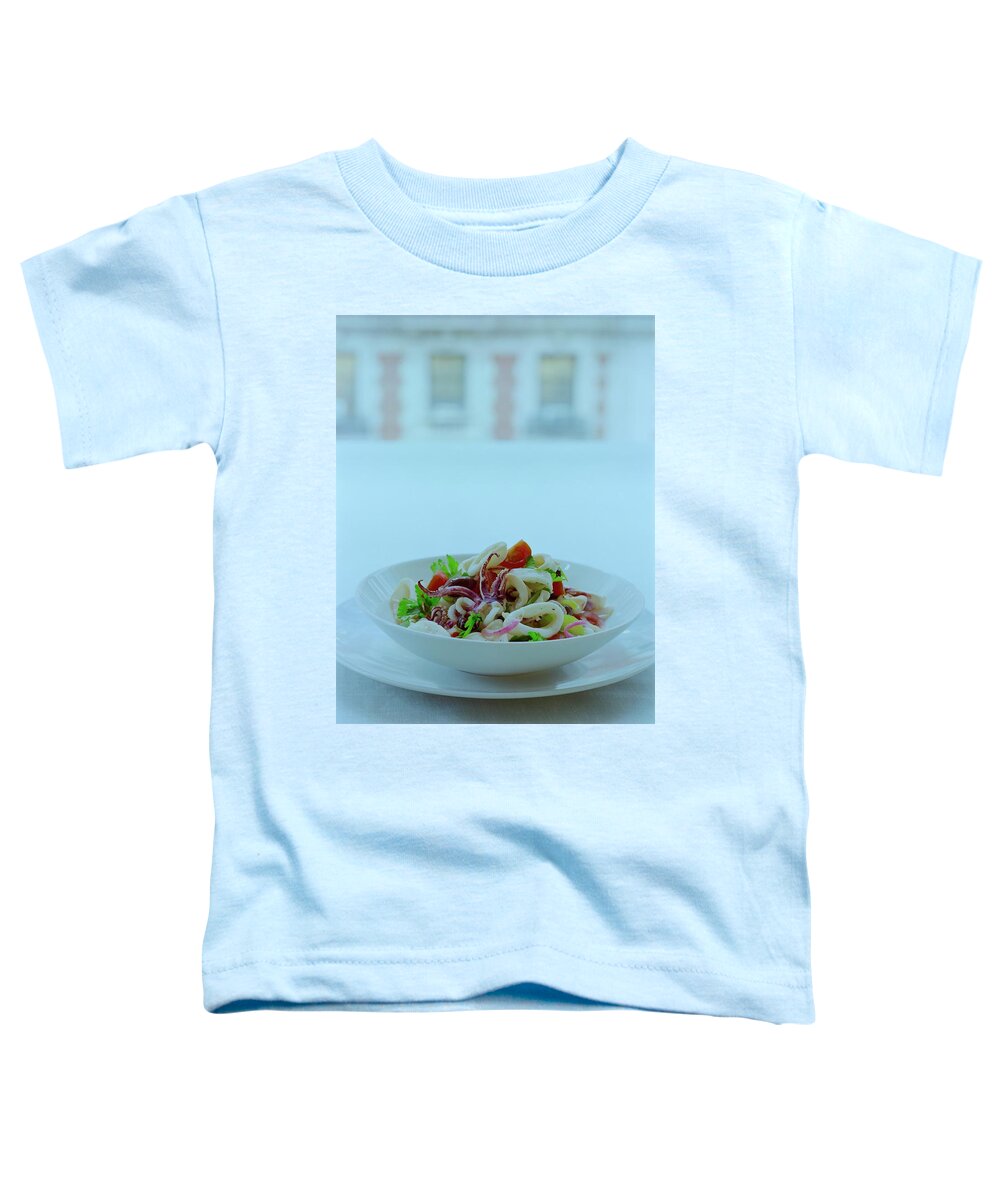 Studio Shot Toddler T-Shirt featuring the photograph Calamari Salad by Romulo Yanes