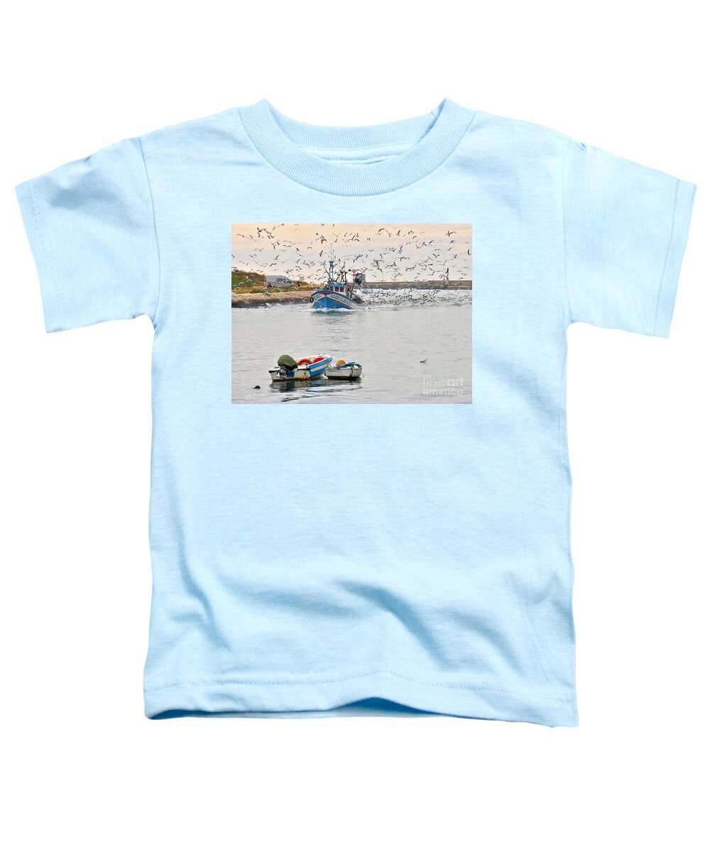 Portugal Fisherman Lagos Toddler T-Shirt featuring the photograph Calm Before the Storm by Suzanne Oesterling