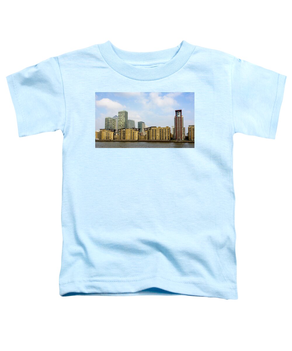 London Toddler T-Shirt featuring the photograph Canary Wharf skyline in London by Dutourdumonde Photography