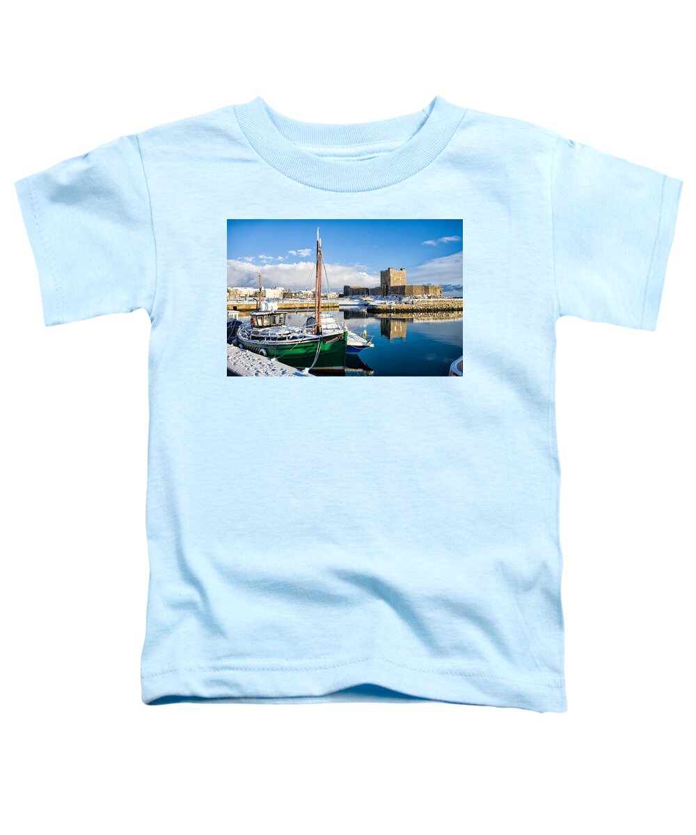 Carrickfergus Toddler T-Shirt featuring the photograph Carrickfergus Harbour in Winter by Nigel R Bell