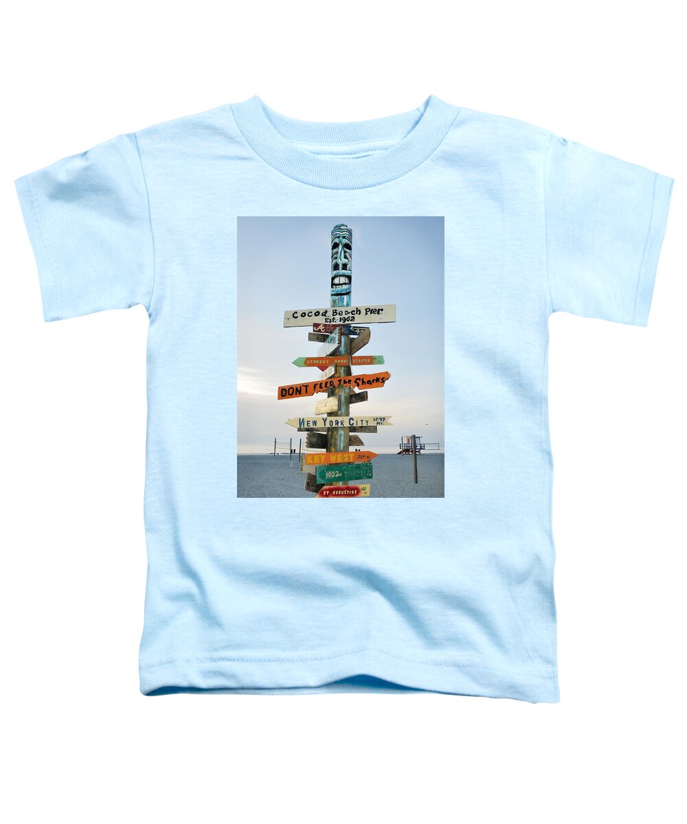 Oocoa Beach Toddler T-Shirt featuring the photograph Cocoa Beach Tiki by Bradford Martin