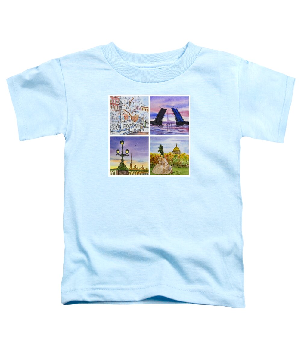 Russia Toddler T-Shirt featuring the painting Colors Of Russia Saint Petersburg by Irina Sztukowski