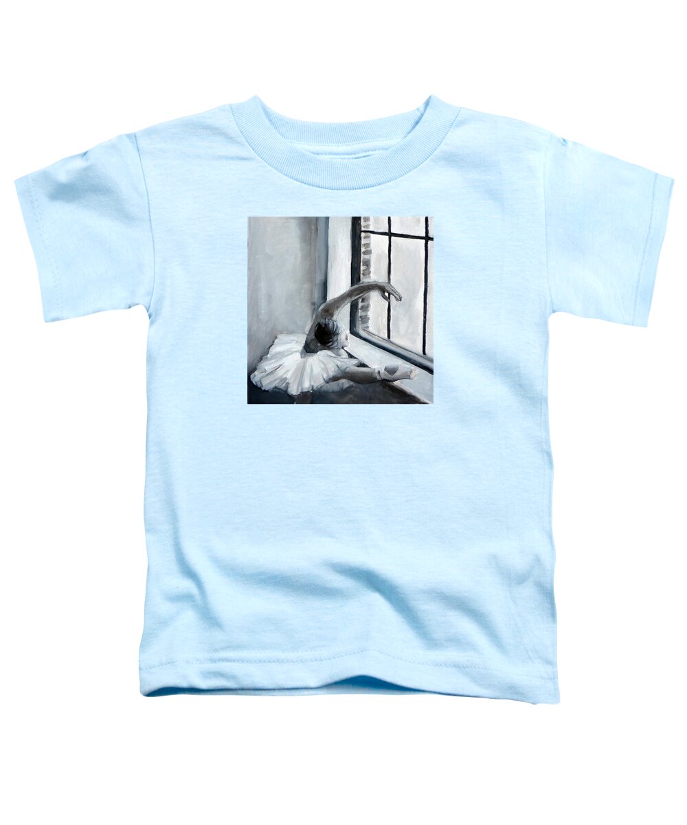 Ballerina Toddler T-Shirt featuring the painting Dedication by Katy Hawk