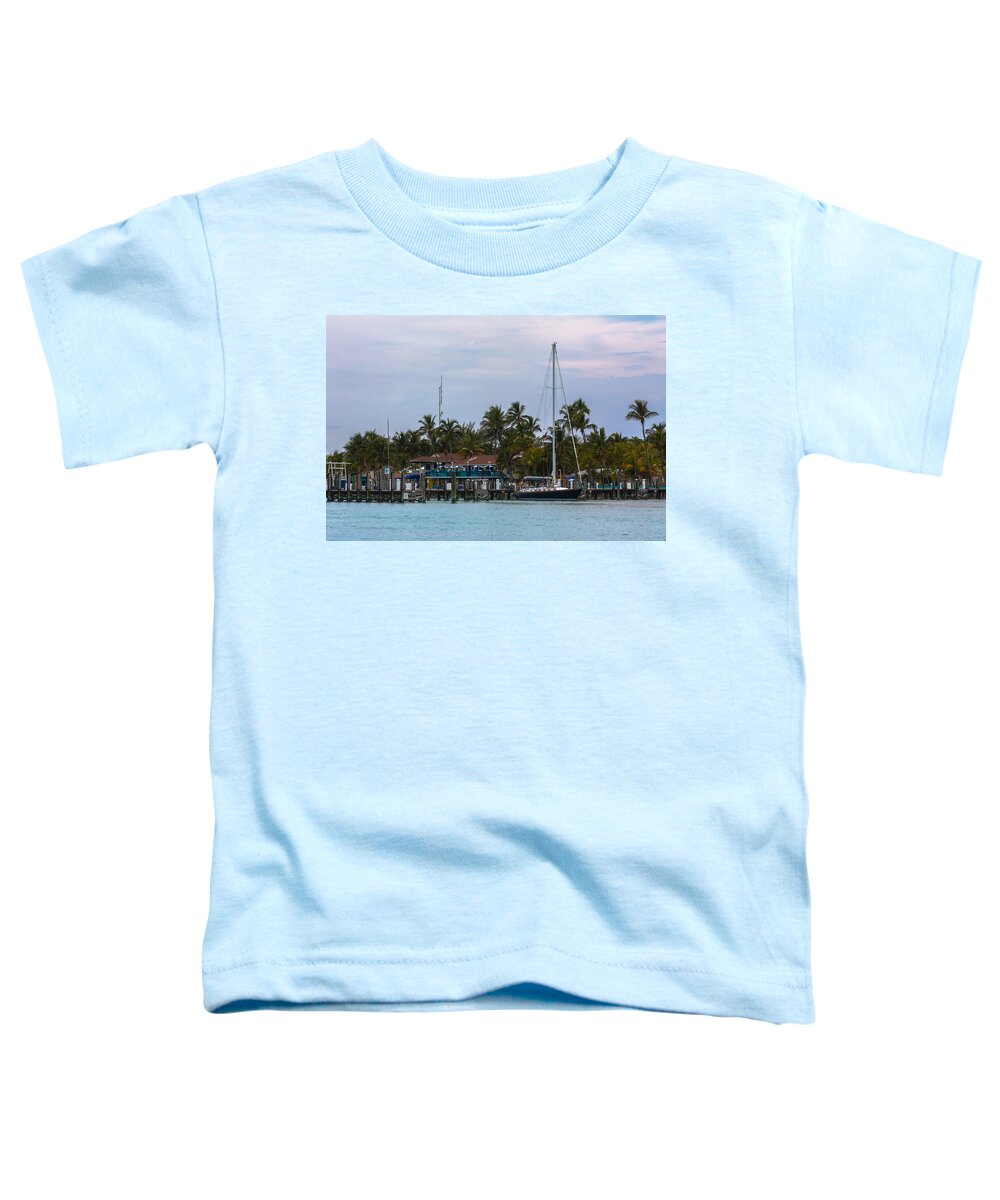 Alice Toddler T-Shirt featuring the photograph Docked at the Bimini Big Game Club by Ed Gleichman