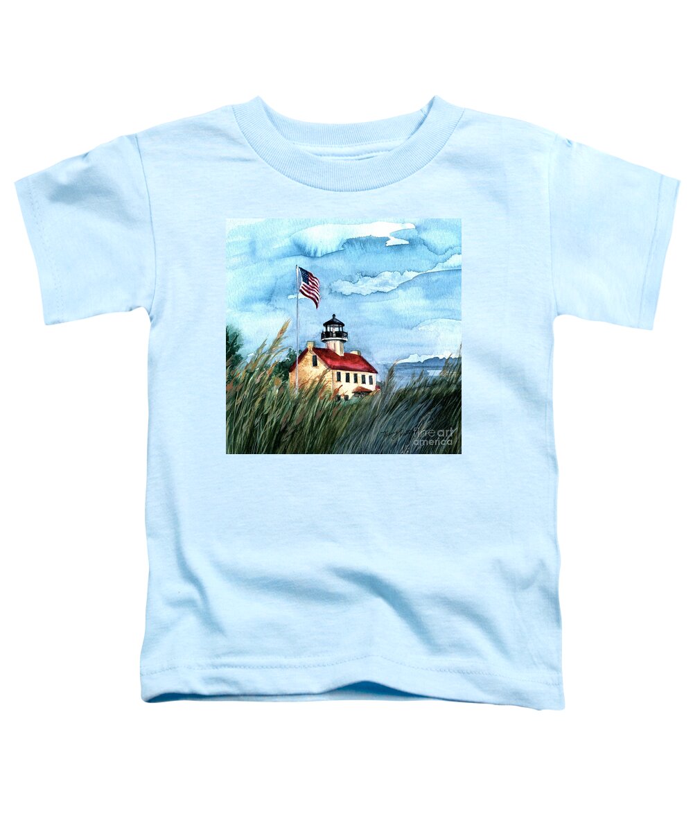 East Point Lighthouse Toddler T-Shirt featuring the painting East Point Lighthouse 2 by Nancy Patterson