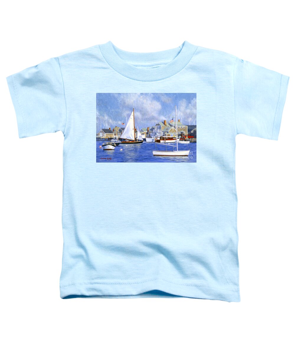 Nantucket Toddler T-Shirt featuring the painting Easy Street Basin Blues by Candace Lovely