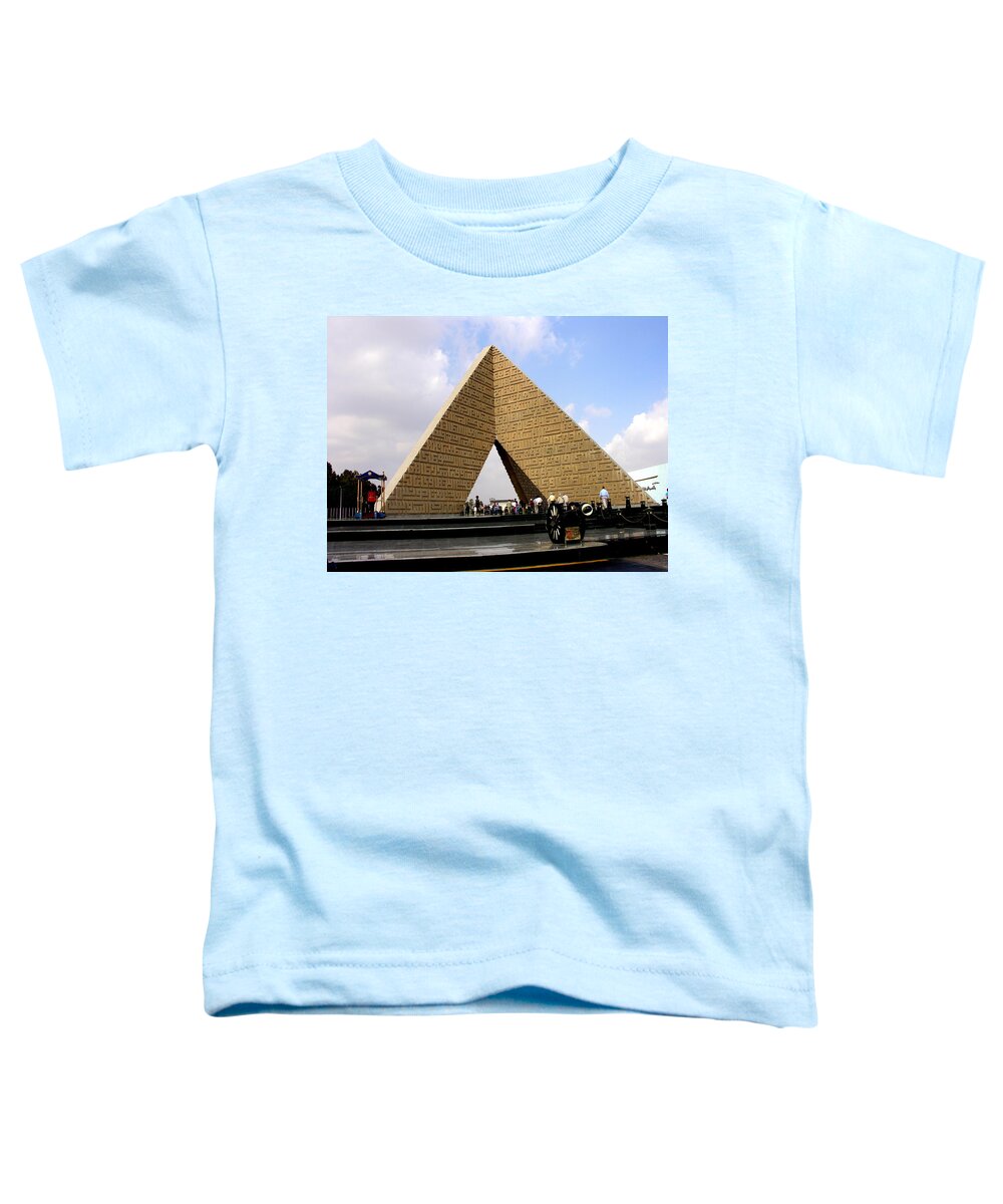 Egypt Toddler T-Shirt featuring the photograph Egypt - Alexandria - Monument to Anwar Sadat by Jacqueline M Lewis