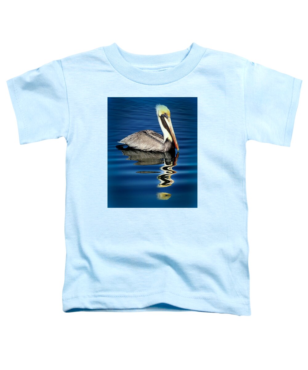 Pelicans Toddler T-Shirt featuring the photograph EYE of REFLECTION by Karen Wiles