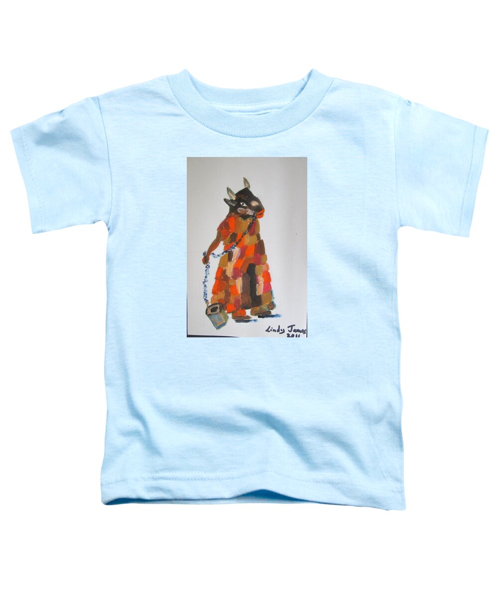 Papier Mache Toddler T-Shirt featuring the painting Mad Cow by Jennylynd James