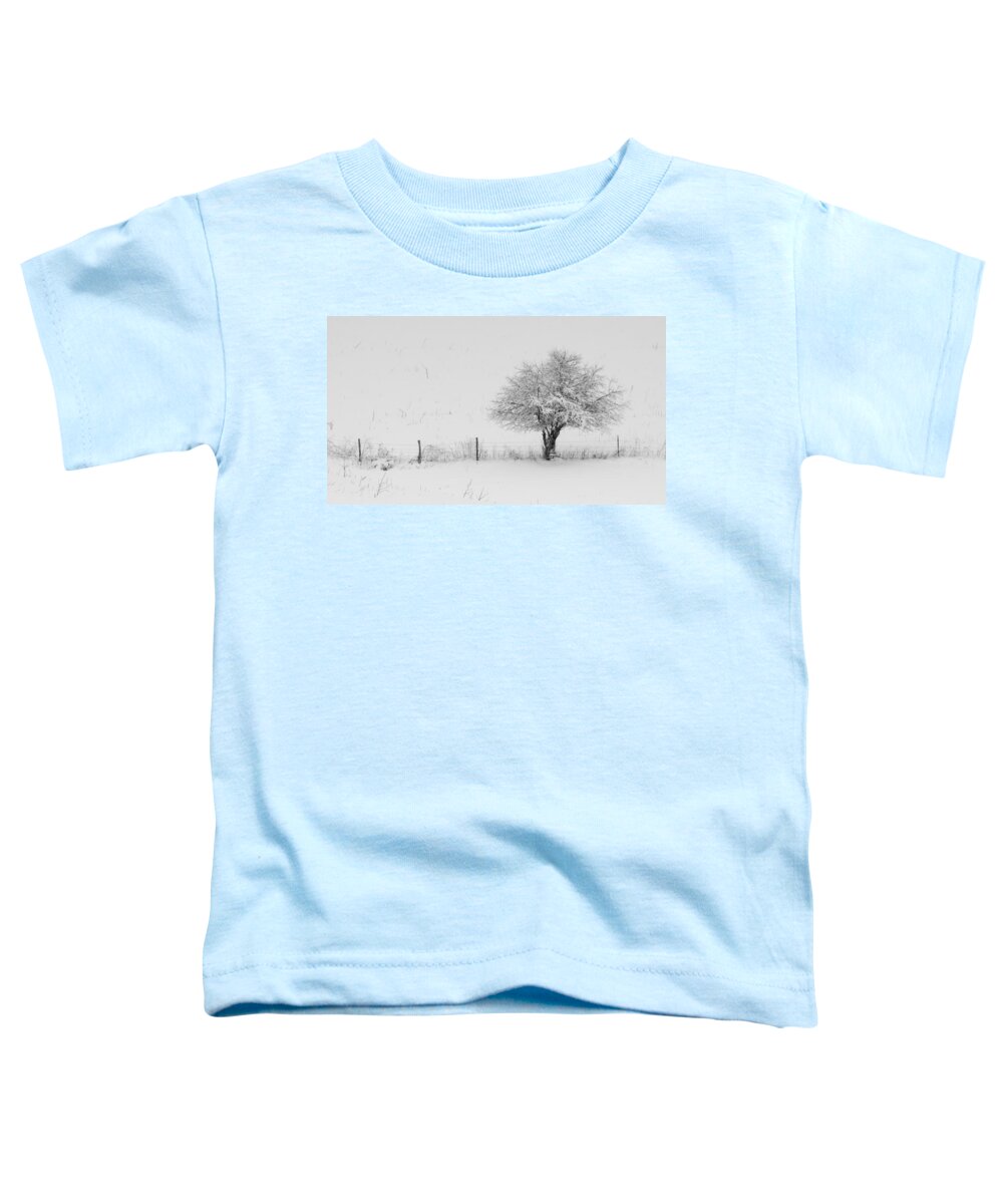 Fence Toddler T-Shirt featuring the photograph Fence line in the Wintertime by Holden The Moment