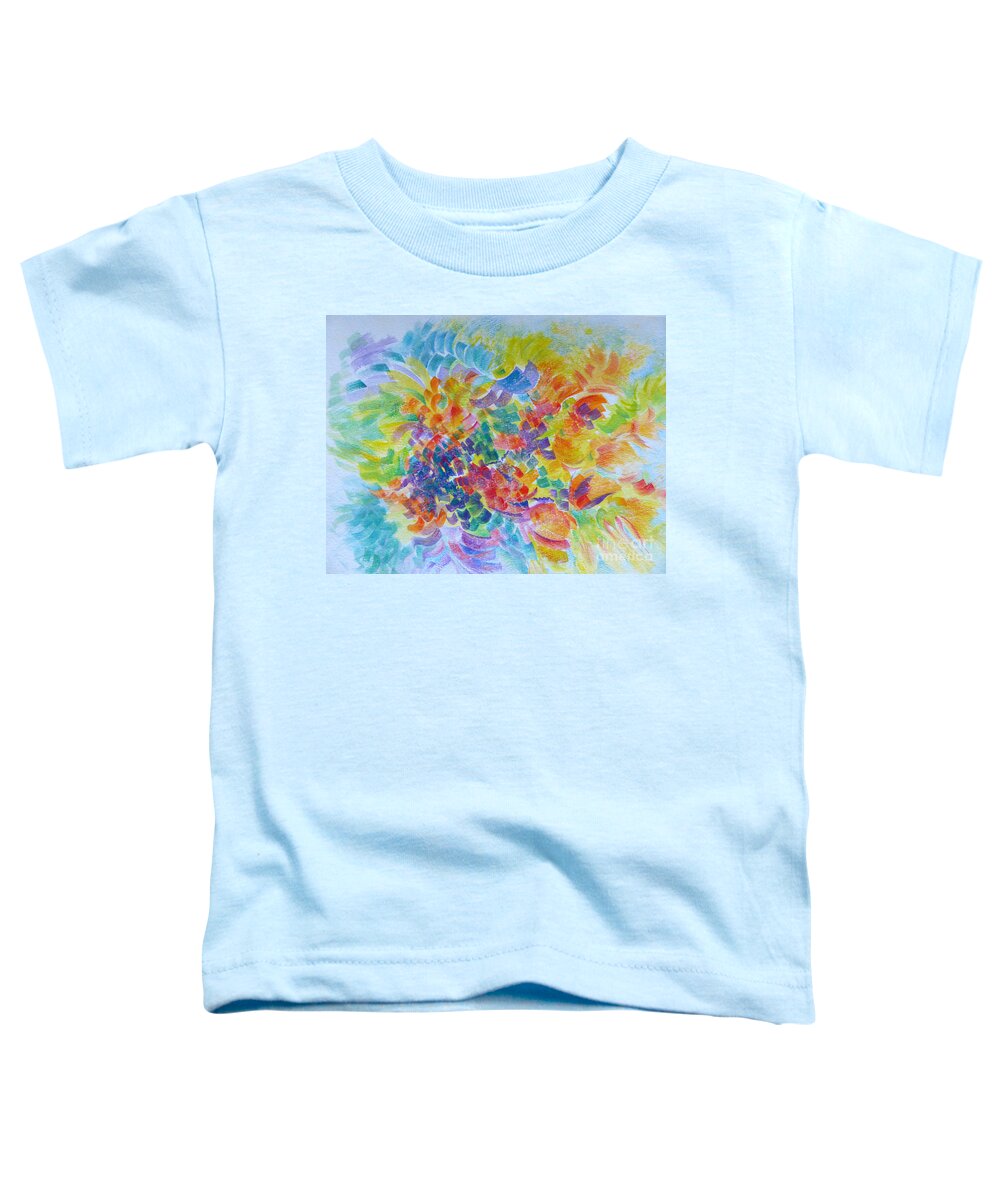 Abstract Toddler T-Shirt featuring the painting Flowers in Lavender Vase by Rosanne Licciardi