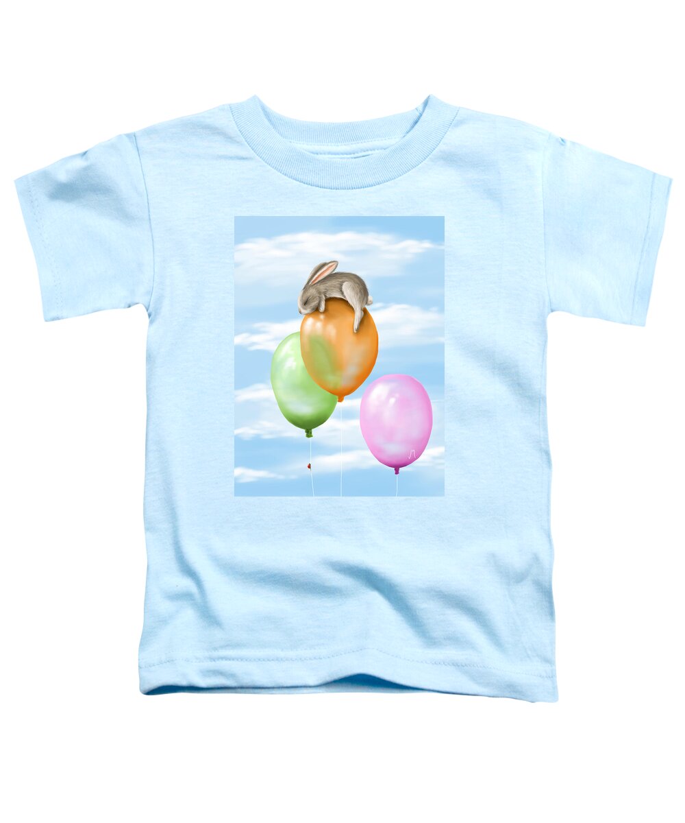 Bunny Toddler T-Shirt featuring the painting Flying by Veronica Minozzi