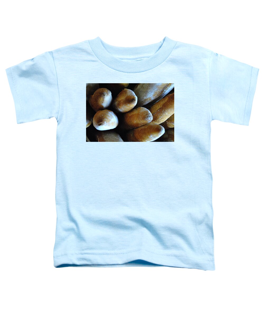 Bakery Breads Toddler T-Shirt featuring the photograph French Bread Basket by Pamela Smale Williams