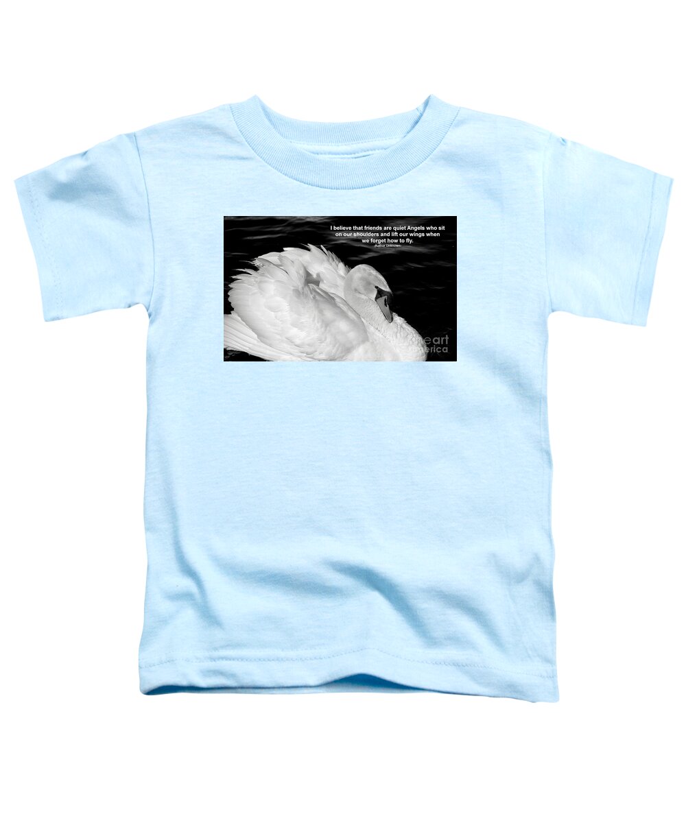 White Swan Toddler T-Shirt featuring the photograph Friends by Deb Halloran