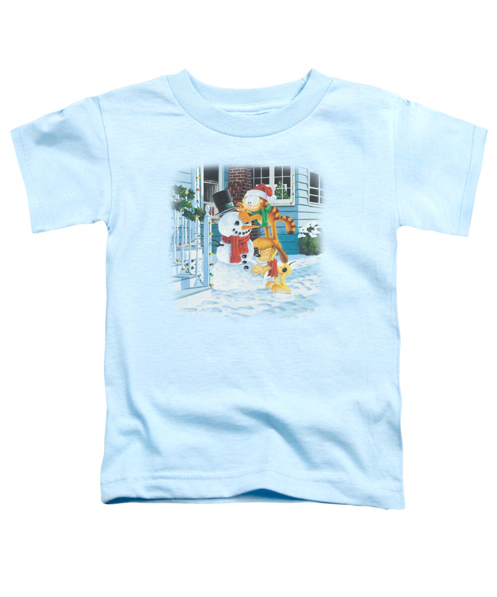 Garfield Toddler T-Shirt featuring the digital art Garfield - Snow Fun by Brand A