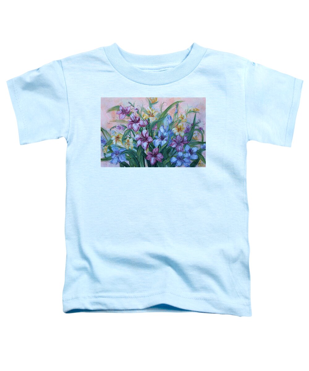 Gladiolus Toddler T-Shirt featuring the painting Gladiolus by Natalie Holland