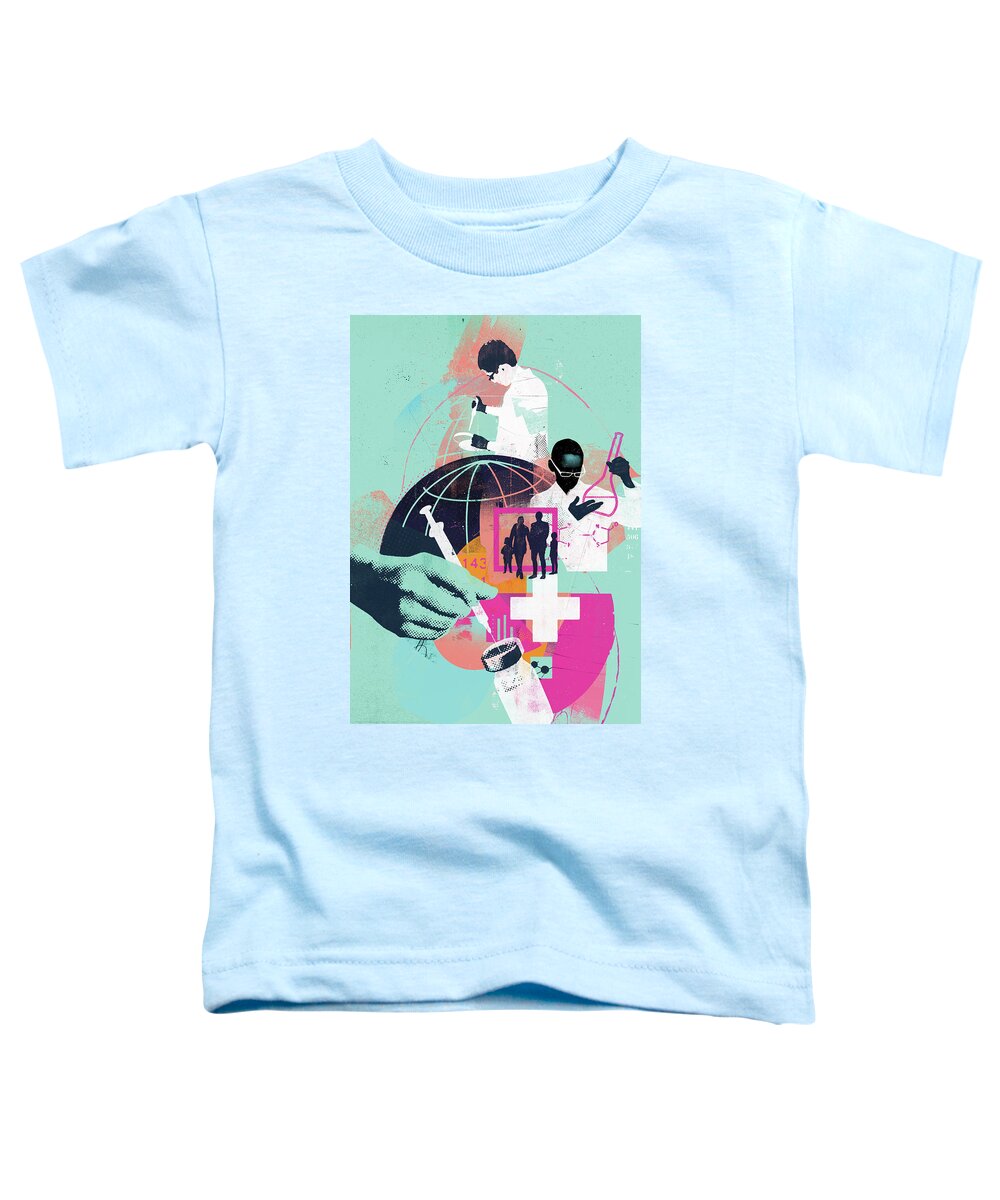 Adult Toddler T-Shirt featuring the photograph Global Science And Medicine Montage by Ikon Ikon Images