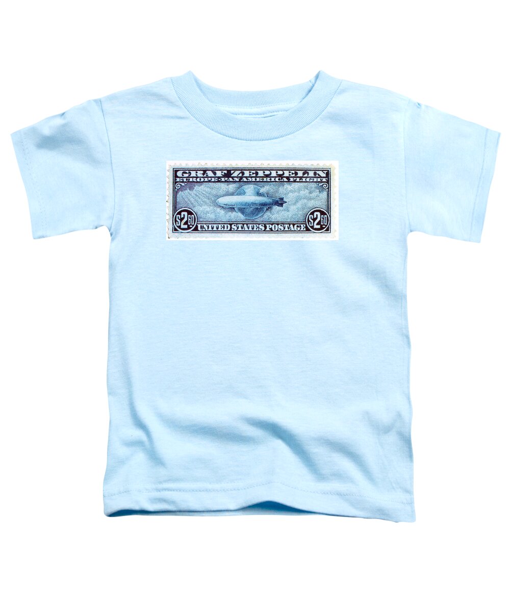 Philately Toddler T-Shirt featuring the photograph Graf Zeppelin, U.S. Postage Stamp, 1930 by Science Source