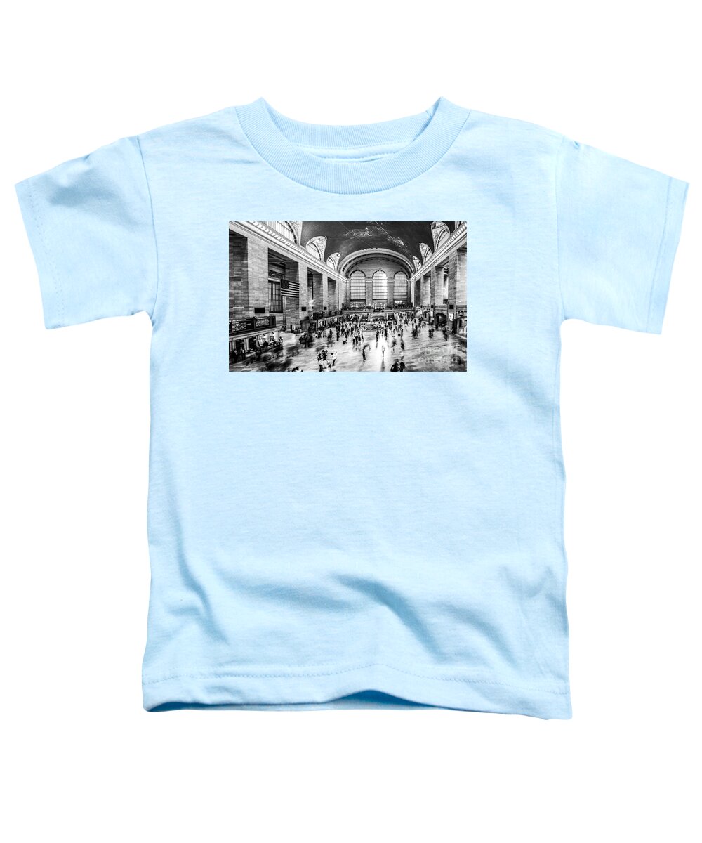 Nyc Toddler T-Shirt featuring the photograph Grand Central Station -pano bw by Hannes Cmarits