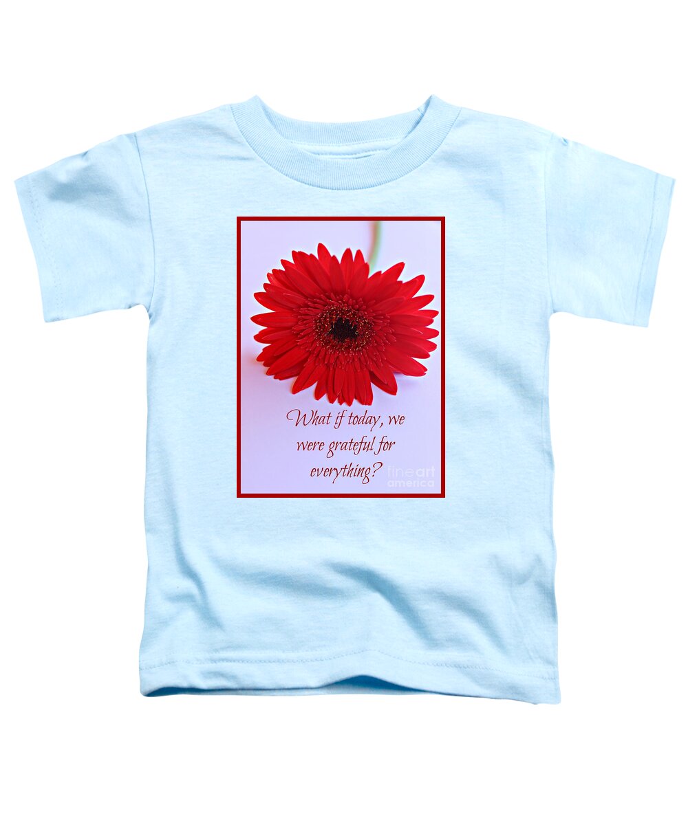 Images With Quotes Toddler T-Shirt featuring the photograph Grateful by Clare Bevan