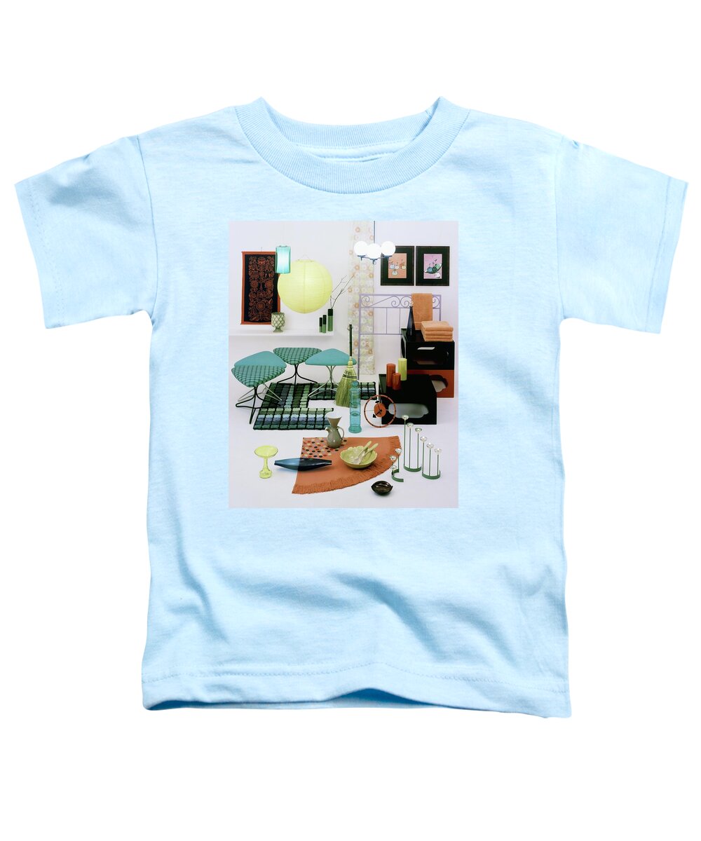 Home Toddler T-Shirt featuring the photograph Group Of Furniture And Decorations In 1960 Colors by Tom Yee