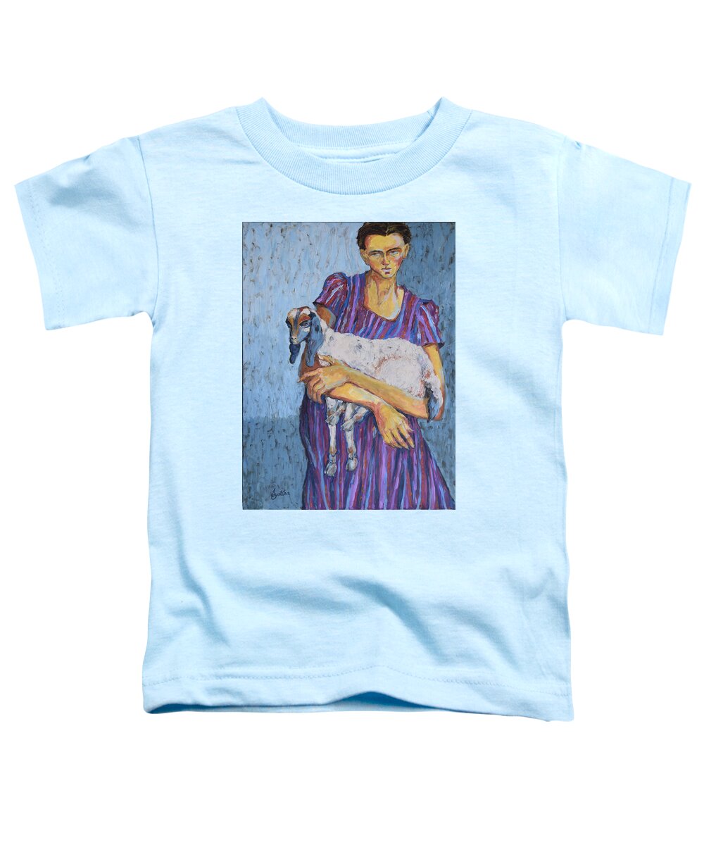 Ethnic Toddler T-Shirt featuring the painting Guarding Innocence by Jyotika Shroff