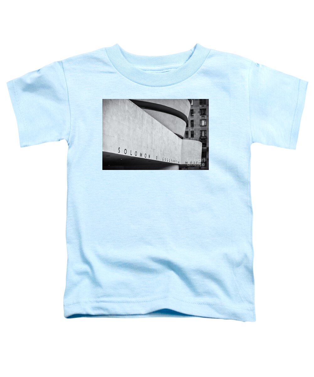 Art Toddler T-Shirt featuring the photograph Guggenheim Museum BW Selenium by Jerry Fornarotto