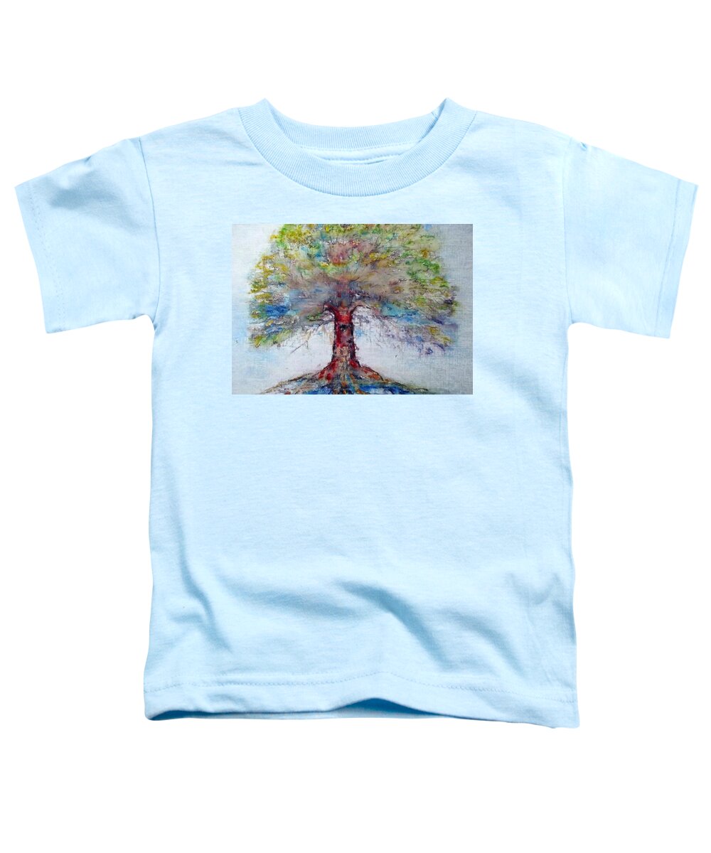 Oak Tree Toddler T-Shirt featuring the painting Listening Tree by Cara Frafjord