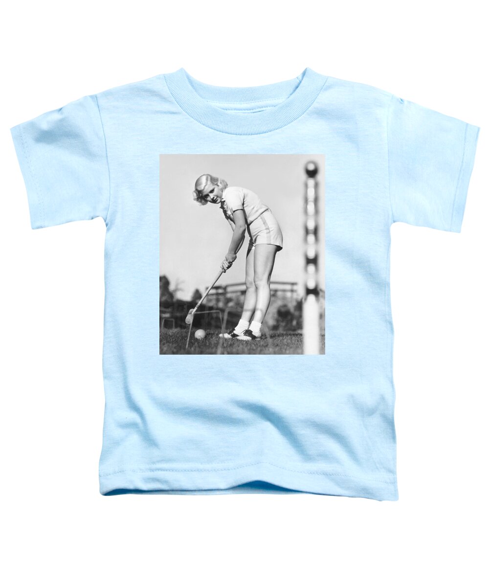 1 Person Toddler T-Shirt featuring the photograph Hollywood Croquet by Underwood Archives