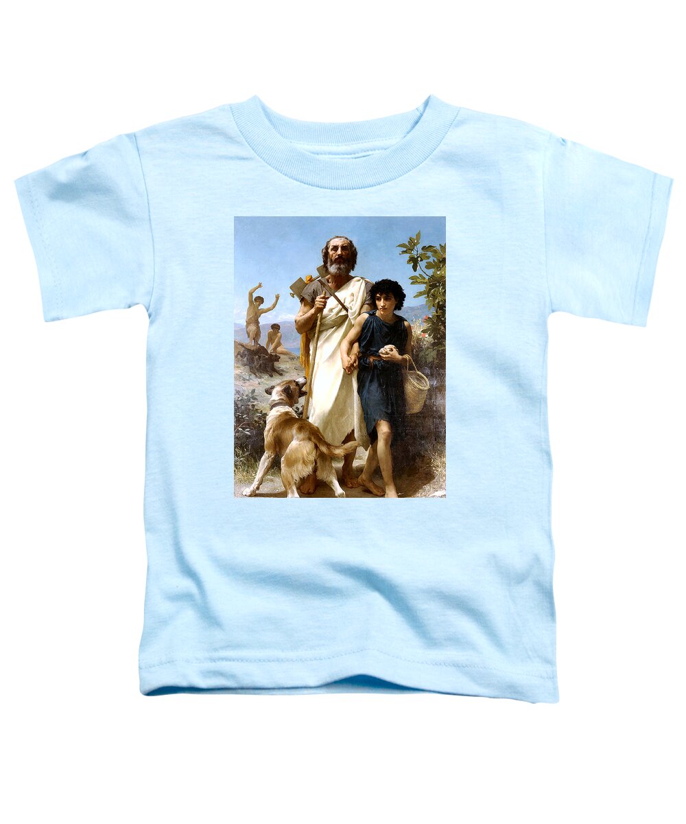 Adolphe William Bouguereau Toddler T-Shirt featuring the painting Homer and His Guide by Adolphe William Bouguereau