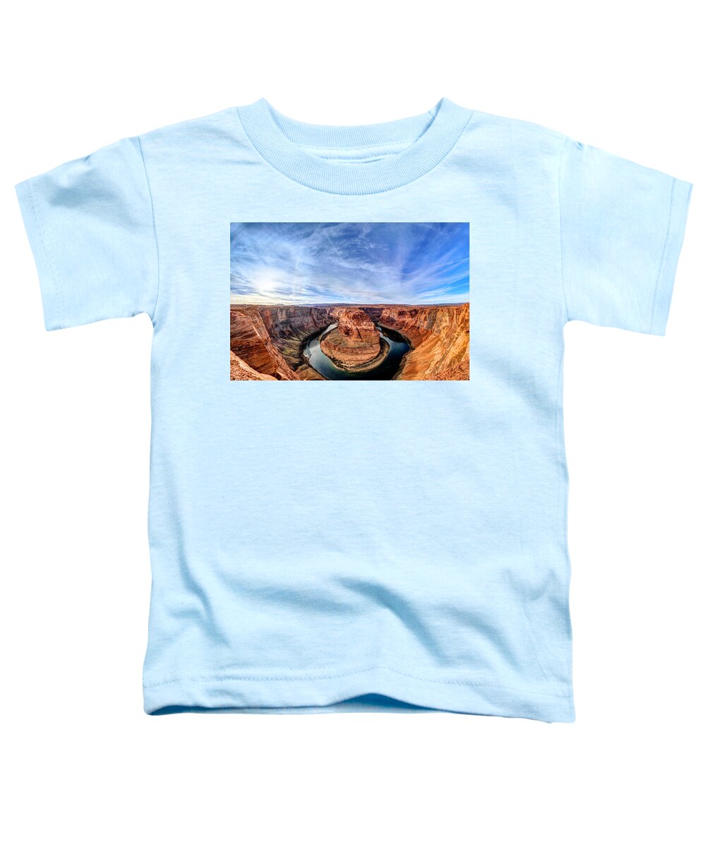 Horseshoe Bend Toddler T-Shirt featuring the photograph Horseshoe Erosion by Jason Chu