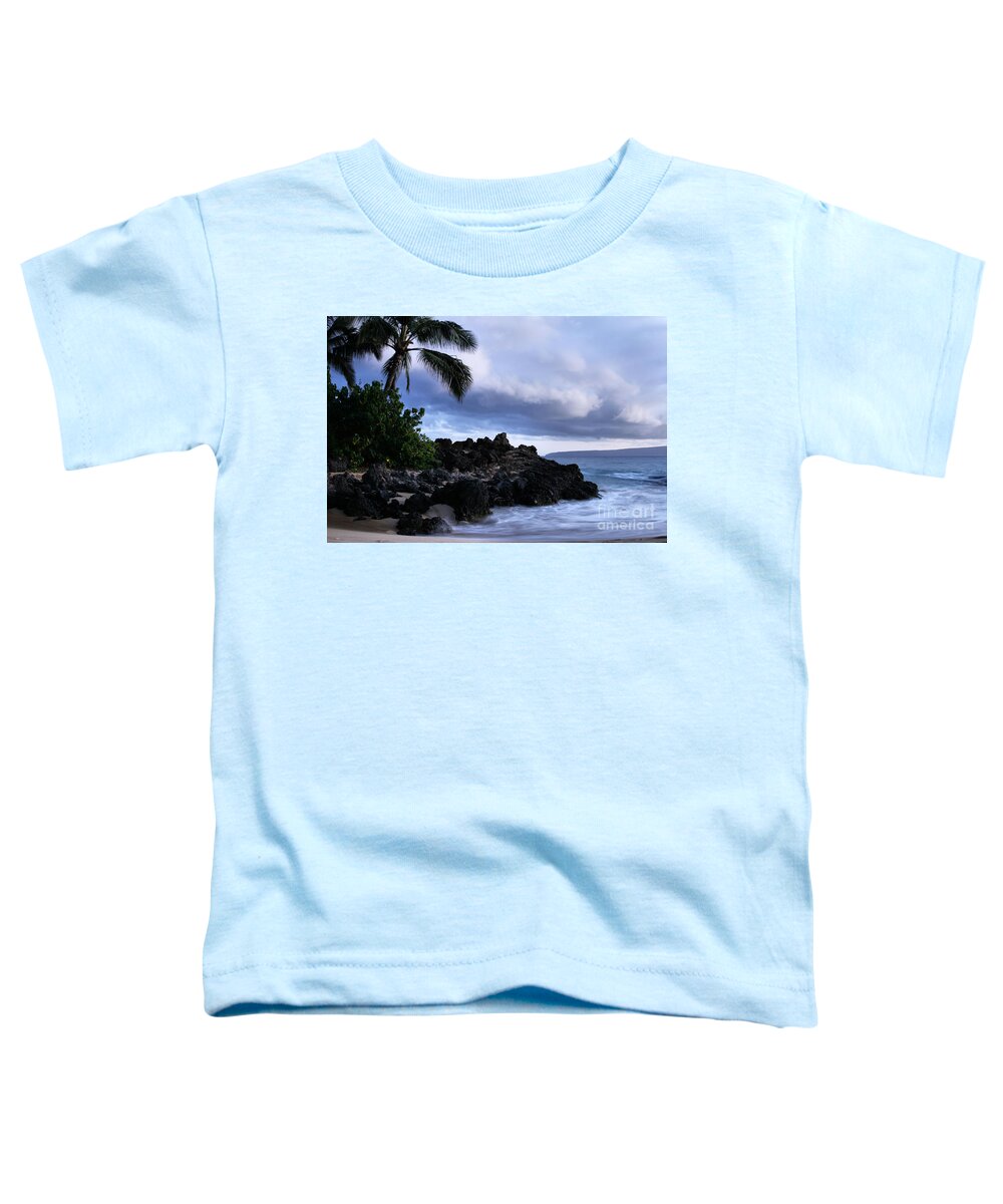 Aloha Toddler T-Shirt featuring the photograph I ke kai Hawanawana Eia kuu lei Aloha - Paako Beach Maui Hawaii by Sharon Mau
